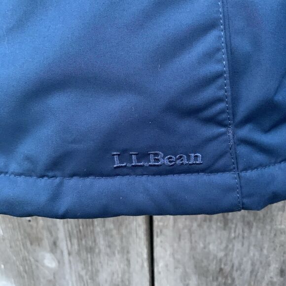 L.L. BEAN Jacket Sz SM Blue Baxter State Parka Goose Down Faux Fur Hood - Picture 12 of 16